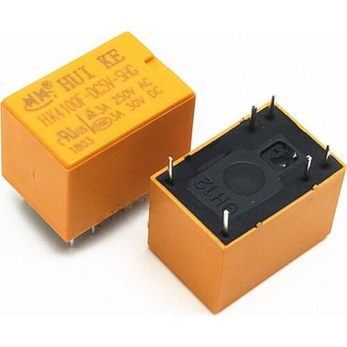 50pcs/lot HK4100F Relay HK4100F-DC05V-SHG 5V 3A 6pins Mini Power Relays