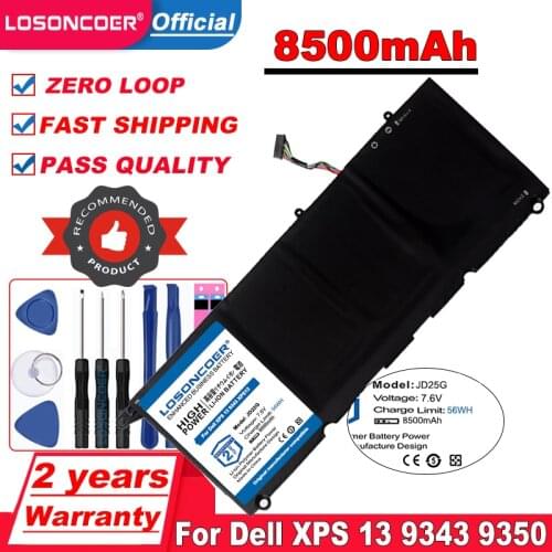 Top Brand 100% New 90V7W JHXPY JD25G Battery for Dell XPS 13 9343 XPS13 9350 13D-9343 P54G 0N7T6 5K9CP RWT1R 0DRRP in stock