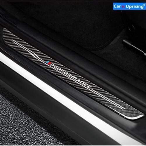 Accessories Door Sill Scuff Plate Guards Carbon Fiber Door Sills Protector Stickers For BMW F10 F30 F34 E70 X1 X5 X6 Car Styling