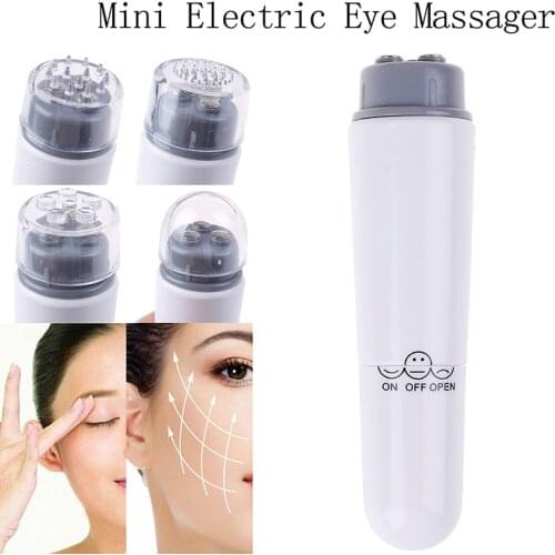 4 Head Health Care Electric Eye Massager Mini Massage Device Pen Type Facials Great Vibration Thin Face Massage Stick
