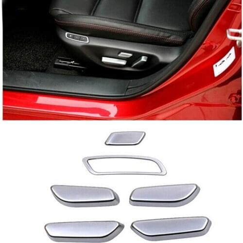 For Mazda 6 Atenza 2013-2015 ABS Chrome Car Seat Adjustment Button Decorative Cover Matt Interior Mouldings Trim 6pcs