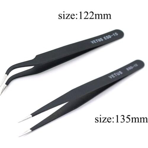 2pc Eyelash Extension Tweezer Stainless Steel Curved Silver Nails Decor Picker Hair Removal Manicure Clip Nail Makeup Tools