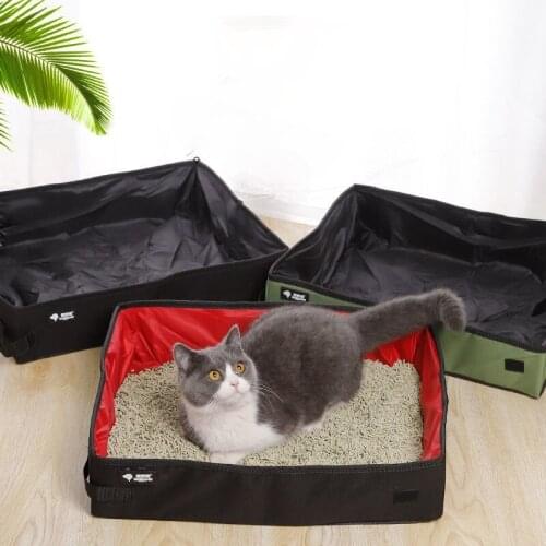 Retail Folding Travel Pet Cat Litter Box Dog Toilet Tray Folding Cat Litter Bedpan Waterproof Outdoor Foldable Cat Litter Boxes