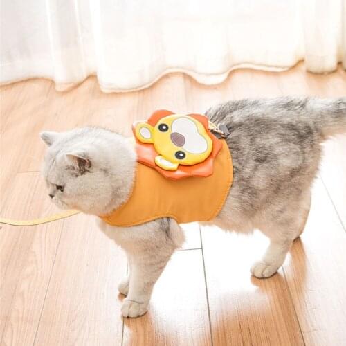 Cute Pet Cat Harness Leash Pet Chest Strap Breathable Cat Walking Rope For Small Cat Pet Vest Traction Rope