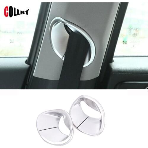 For Alfa Romeo Giulia 2017 Matte Chrome Interior Front Row Safety Belt Cover Trim Car Accessories