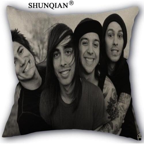 Pierce The Veil Linen Cotton Pillow Covers Printed Square Home Decorative No Core Pillowcase 45x45cm one side
