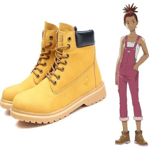 2019 New Anime CAROLE & TUESDAY Carole Cosplay Shoes Boots Lace Up Martin Boots Cosplay Costume Accessories
