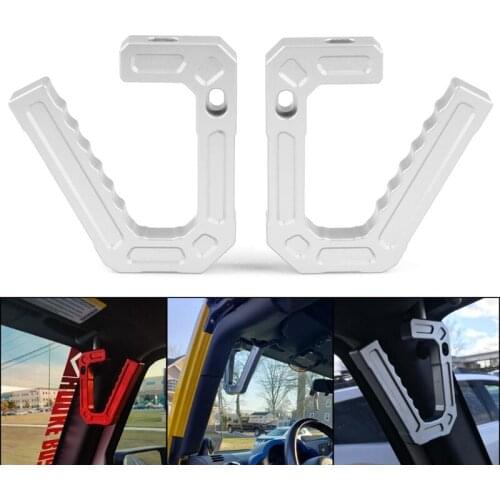 1 Pair Front Grab Handle CNC Aluminum Grip Bar for Jeep JK Wrangler 07-18 Sport Sahara Rubicon