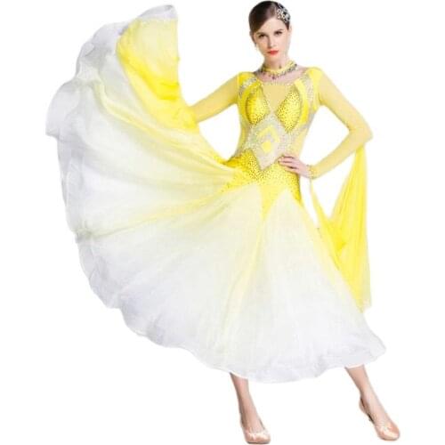 B-18300 China Supplier New National Ballroom Dance Competition Dress With Rhinestone Ballroom Waltz Dance Dresses For Sale