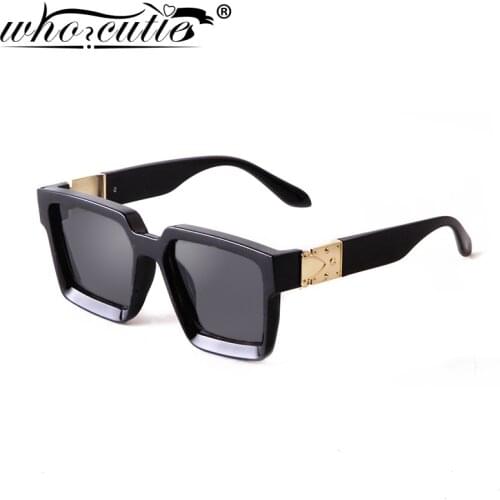 Fashion Vintage Steampunk Sunglasses Oversized Men Women 2021 Brand Design Large Square Frame 90s Sun Glasses UV400 Shades S461