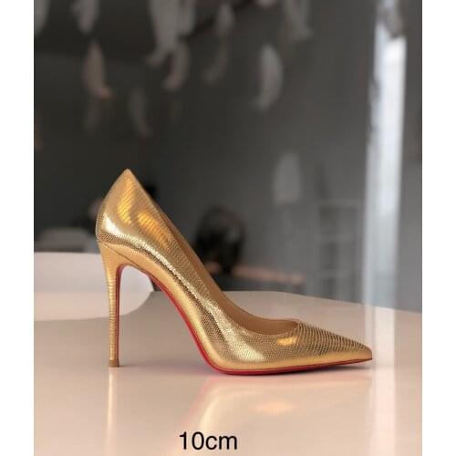 Womens shoes golden lizard pattern shallow mouth pointed light luxury fashion new thin heel high heels in spring 2021