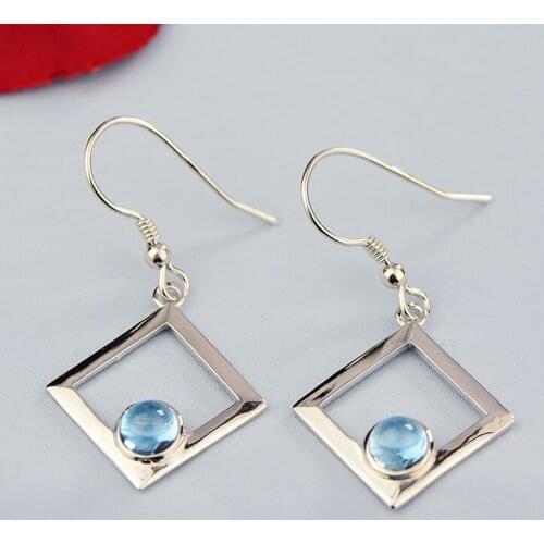 Gemstone Earrings For Lady 100% Authentic 925 Sterling Silver Peridot Amethys Earrings For Women Earrings Fine Jewel For gift