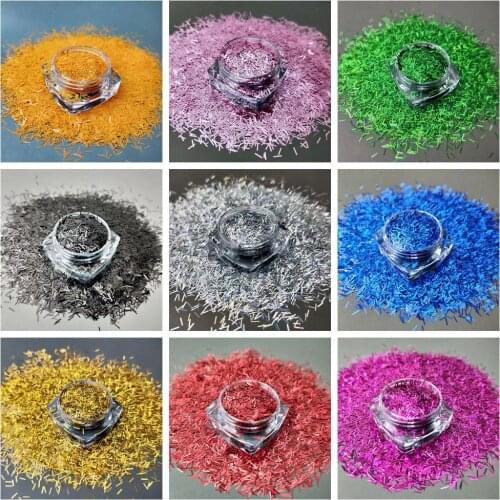 0.3x3mm Fine Iridescent Holographic Sprinkle Nail Glitters Bar Glitter Stripes Lace Confetti Holographic Glitters Handwork DIY