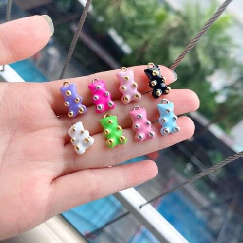 10Pcs New Fashion Colorful Enamel Animal Charms Pendants, Enamel Gold Color Metal Copper Lovely Pendant