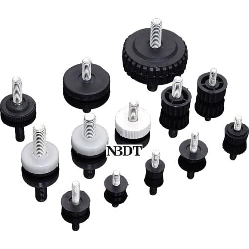 20Pcs/Lot White Black Plastic M6 M8 M10 Threaded Pronged T Nut Furniture Table Leg Leveler Leveling Feet