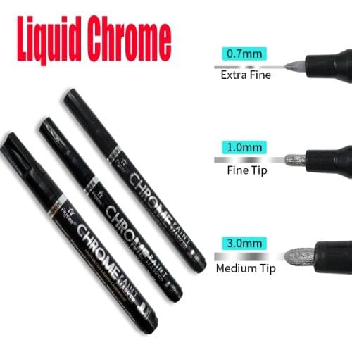 2021 Art Liquid Chrome Pen DIY Paint Silver Mirror Marker Fade-proof Metal Permanent Paint Craftwork Markers Pens Highlighters