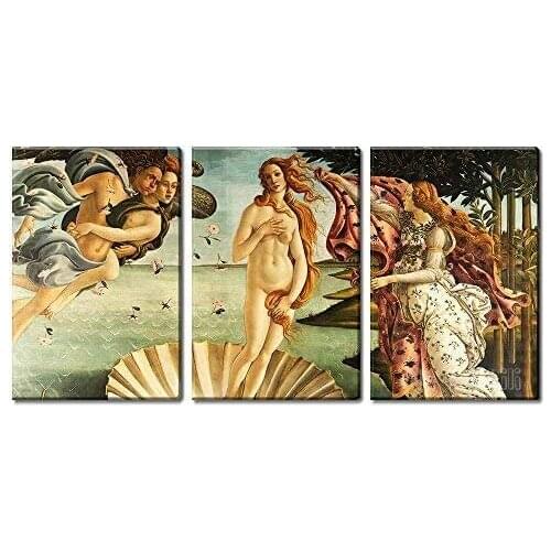 3 Panel World Famous Painting Reproduction On Canvas Wall Art The Birth Of Venus By Sandro Botticelli Modern Home Art