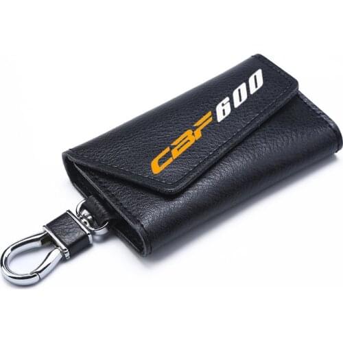 3D cowhide Key key case Holder Chain Collection Keychain for Honda CBF CBF 600 SA 600 Motorcycle Badge Keyring