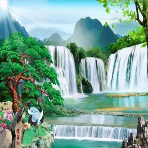 Beibehang Custom 3D photo wallpaper welcoming loose water rich 3d wallpaper living room sofa TV background decoration