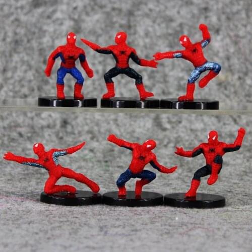 6pcs/lot 4-5cm Spider-Man Figure Toy Different Poses Spiderman Peter Parker Mini Model Doll for Children