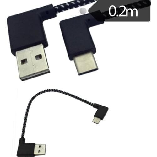 Type-C mobile phone data cable Android fast charger line elbow 90 degree high speed cable with network 0.2m