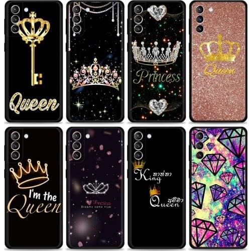 Cell Phone Case For Samsung S20 FE Galaxy S21 Ultra S10 S9 Plus Lite S10e TPU Cover Soft Capa Black Caso Mom Queen Princess