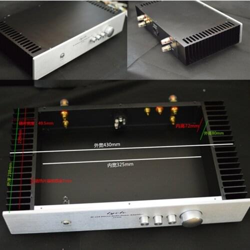 430*238*80MM amplifier case shell 4308 DIY Enclosure house on both sides of the radiator fever class A power amplifier chassis