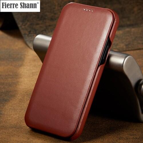 Genuine Real nature cow Leather Flip Case For iPhone 12 Pro Max mini Magnetic Book Coque For iPhone 12 mini Business Deluxe