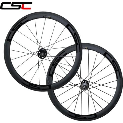 CSC carbon wheelset 25mm width U Shape 50mm Tubular track carbon bike wheels novatec hub with sapim cx ray or pillar 1420 spokes
