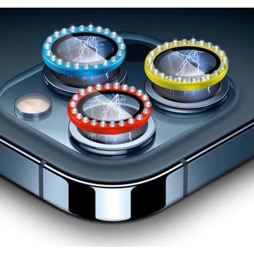 Colorful Shiny Diamond Camera Lens Tempered Glass For iPhone 12 Pro Max 12 Mini Metal Case Protector For iPhone 11 Pro Max