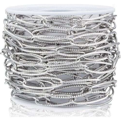 1 Meter Stainless Steel Chain 6mm Width Sliver Long Chains DIY Necklace Jewerly Making Accessories Bracelet Findings Components