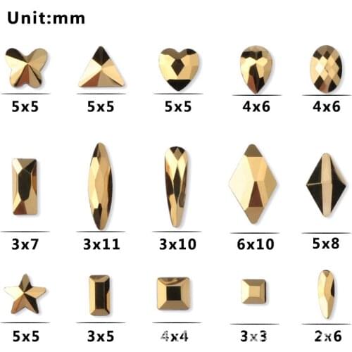 Mix Shapes Glitter Diamond Stone Strass Flatback AB Nail Art Rhinestones Crystal Acrylic Rhinestones trim DIY Nail Accessories