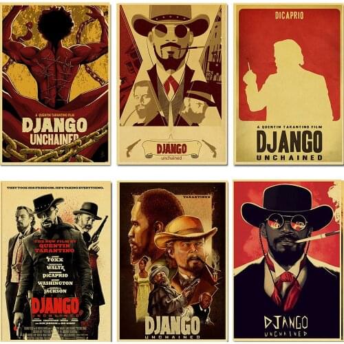 Classic movie Quentin Tarantino film Django Unchained Retro Poster Vintage poster Wall Decor For Home Bar Cafe