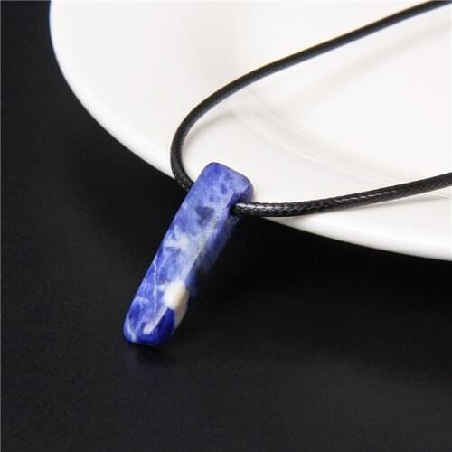 Raw Sodalite Lucky Necklace For Women Men Obsidian Amethysts Pendulum Quartzs Crystal Choker Reiki Minimalist Meditation Jewelry