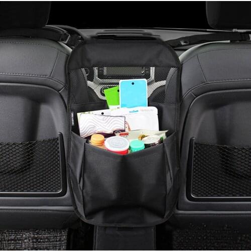 Leather Car Seat Organizer Bag Mesh Organizer Dog Barrier Seat Net Bag Safe-driving Vehicle Pouch Auto Interior Accessories