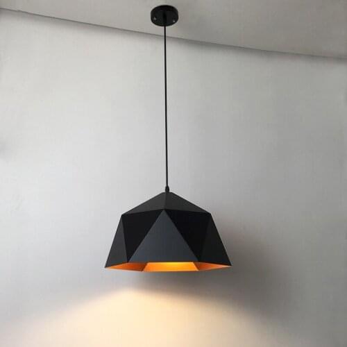 Nordic Creative Geometric Chandelier Light Single Head Bar Dining Hall Light Iron Cafe Luminaire Kitchen Hanging Lamp Fixtures