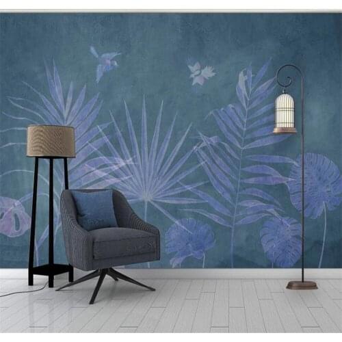 Milofi custom 3D wallpaper mural Nordic hand-painted tropical plants living room bedroom background wall decoration painting