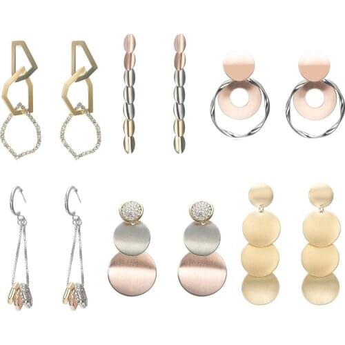 Match-Right Trendy Earrings for Women Geometric/Long/Big/Korean/Round/Drop Earrings Fashion Jewelry female yjz8150