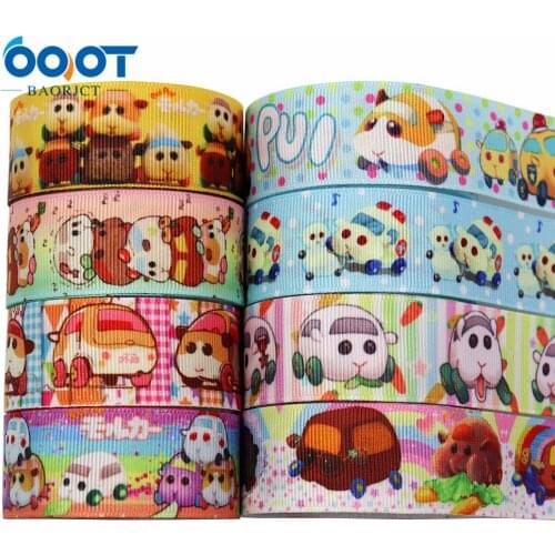 Cartoon Animals Thermal Transfer Printed Grosgrain Ribbons,M-21416-465 25MM 10Yards Bow Cap DIY Party Gift Packaging Materials