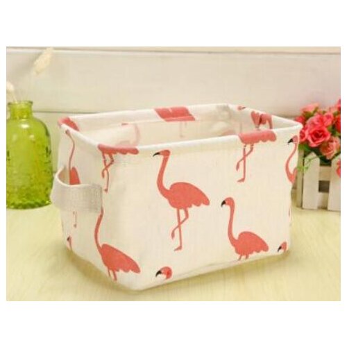 Cartoon Round Cotton Linen Desktop Storage Box Sundries Organizer Stationery Cosmetic Storage Basket Container Case