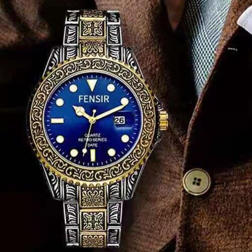 Top Brand Mens Watches Water Ghost Style Mens Poker King Retro Classic Bronze Quartz Sport Wristwatch Gift Relogio Masculino