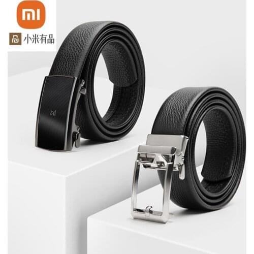 Xiaomi youpin qimian Mens business automatic buckle belt suit Napa top layer cowhide automatic buckle