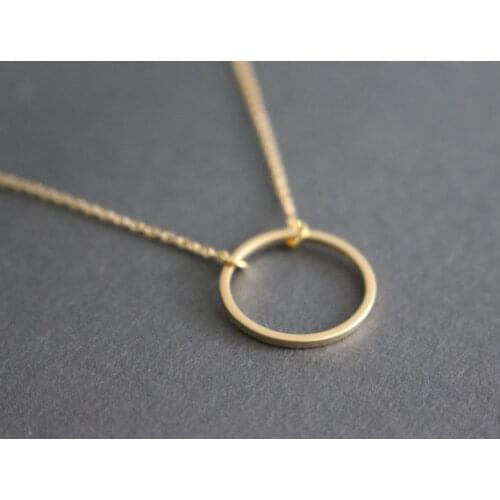 New Dainty geometry hollow Circle pendant Necklace Open Circle Outline love lucky eternity karma circle round necklace jewelry