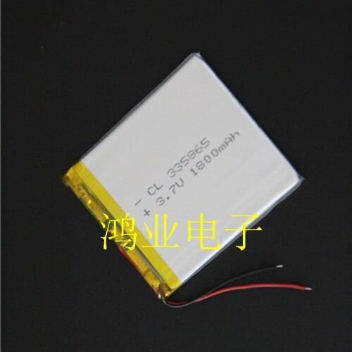 The new 3.7V polymer lithium battery 335865P mobile DVD Walkman GPS navigator 1800mAh power supply Rechargeable Li-ion Cell
