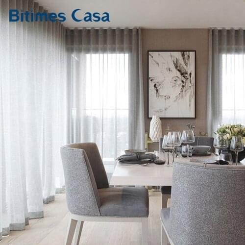 Solid Color Linen Windows Screen Tull For Livning Room Bedroom Curtain High Intensity Home Decoration