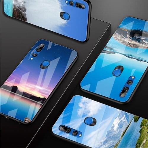 Beach Mountain bule sky Tempered Glass Phone Case For Huawei honor 8X 9 10i 20i 20Lite 20Pro 30 Pro Cover Shell