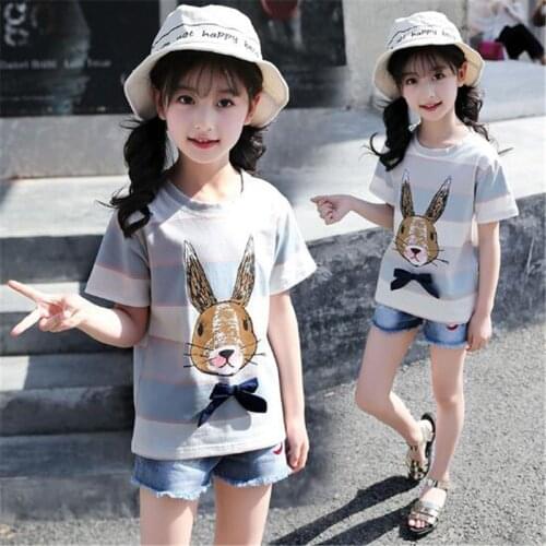 Baby Girls Shirts Summer New Cotton Cartoon Baby Clothes 2020 Girl Clothing T Shirts Short Sleeve O-Neck 6 8 10 12 15 Years