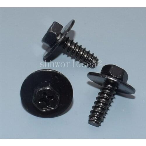 Shhworldsea Dacromet Black Front & Rear Bumper / Body Exterior Trim / Mud Guard Screw for Mazda 9 600516B car fastener clips