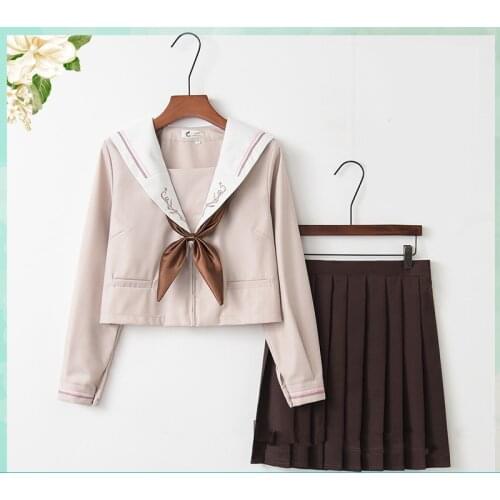 Japanese school uniforms anime COS sailor suit tops+tie+skirt JK Navy style Students clothes for Girl Cheerleader clothing