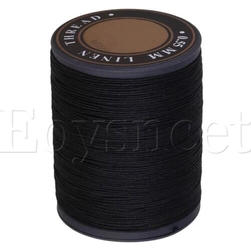 0.55mm Dia Black Flax Waxed Linen Craft Sewing Stitching Thread Cord